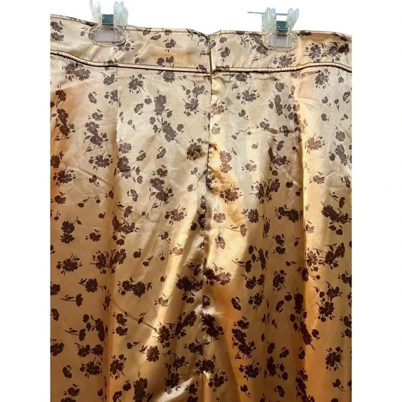 Zara Satin Floral High Waisted Midi Skirt size large - Picture 6 of 8